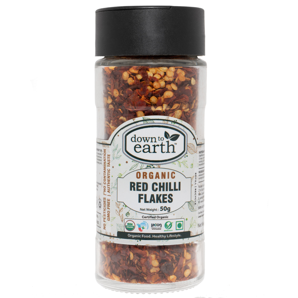 Red Chilli Flakes Organic 50g DTE Foods