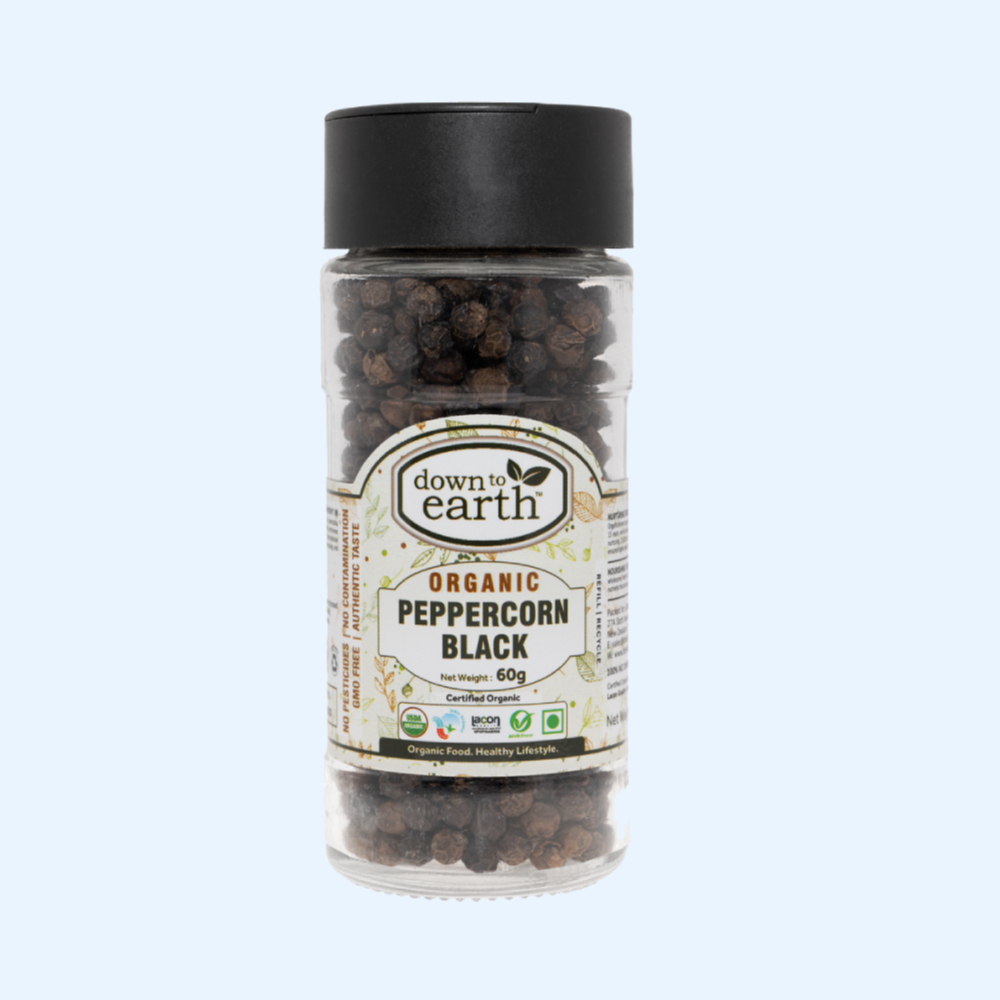 Peppercorn Black Organic 60g DTE Foods