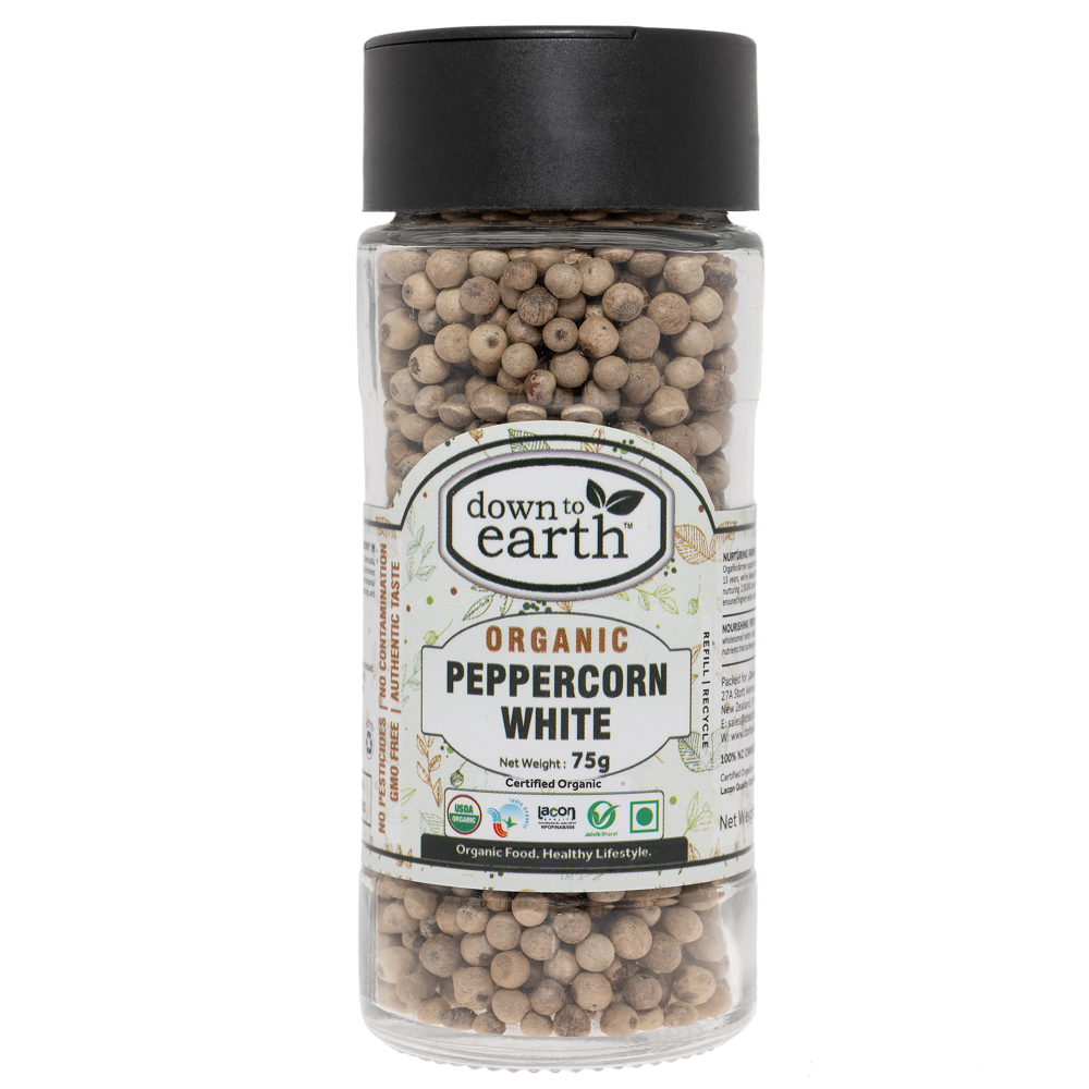Peppercorn White Organic 75g DTE Foods
